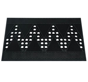 Wycieraczka Pod Drzwi Ażurowa Czarna Zigzag 01