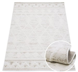 Dywan Boho Shaggy Beżowo Kremowy Ales 05