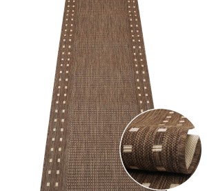 Chodnik Sznurkowy Geometryczny Brązowy Zara 01
