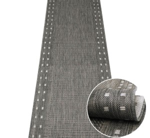 Chodnik Sznurkowy Geometryczny Szary Zara 01