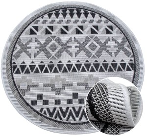 Dywan Jeans tkany na płasko okrągły 04 szary