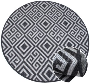 Dywan Jeans tkany na płasko okrągły 06 antracytowy